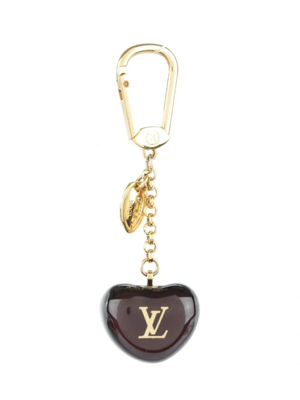 Louis Vuitton Pomme D’Amour Gold-Tone and Dark Brown Heart Key/Bag Charm